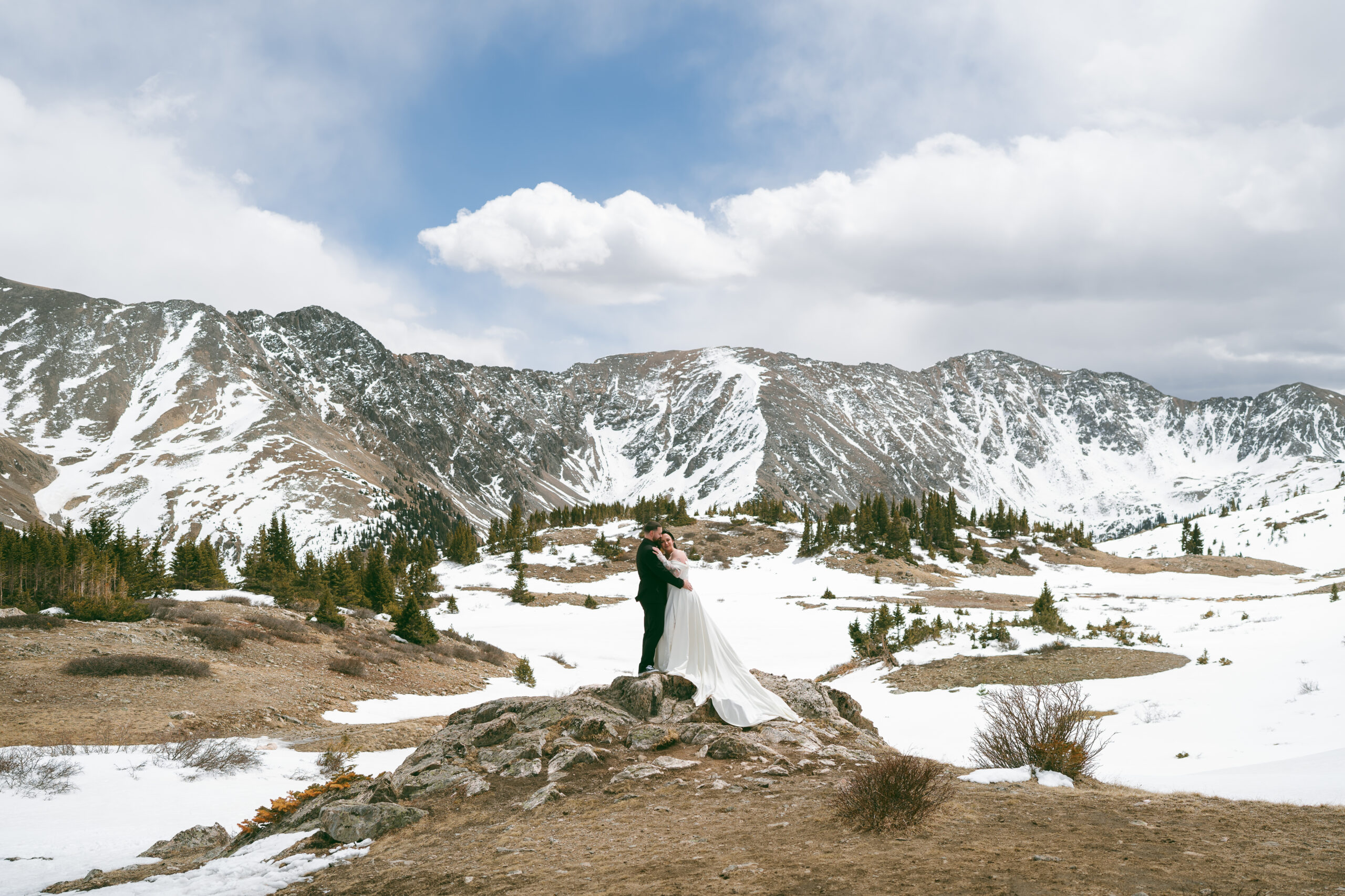 Colorado elopement in April at Loveland Pass